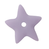 Mat resin stjerne med hul, Lavendel, Ø12mm, 2 stk.